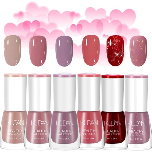 Trendy pink nail polish set - nail,