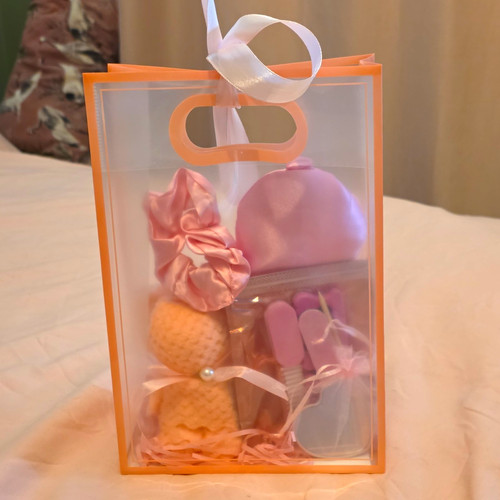 Pink satin pamper gift set - pink,