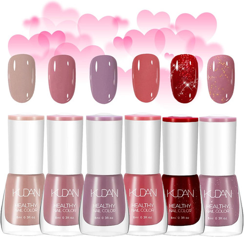 Pink nail polish set 6pcs - nail,