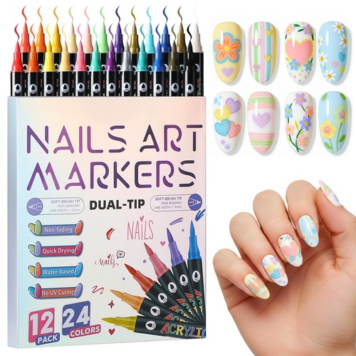 Colors nail art markers - 24,